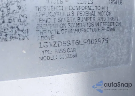 2020 Chevrolet Malibu Fwd Lt из США, поврежденный, VIN 1G1ZD5ST6LF002975